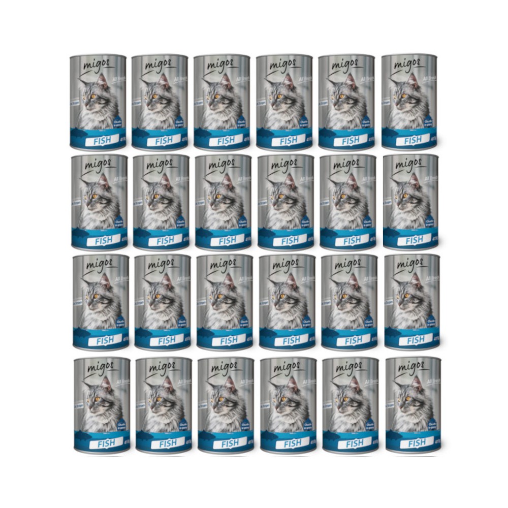 [Zestaw] Migos Cat Fish dla kotów dorosłych 415g x 24