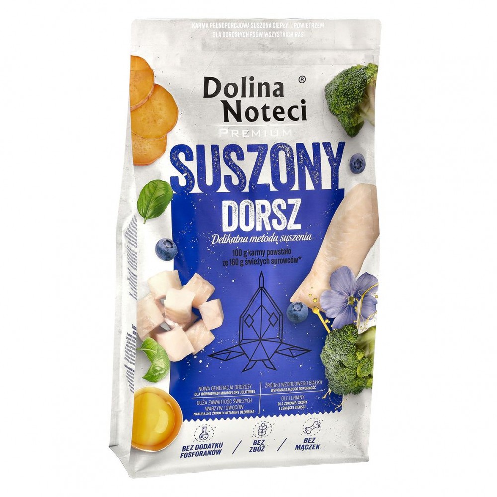 Dolina Noteci Premium karma suszona  z dorszem 9 kg  