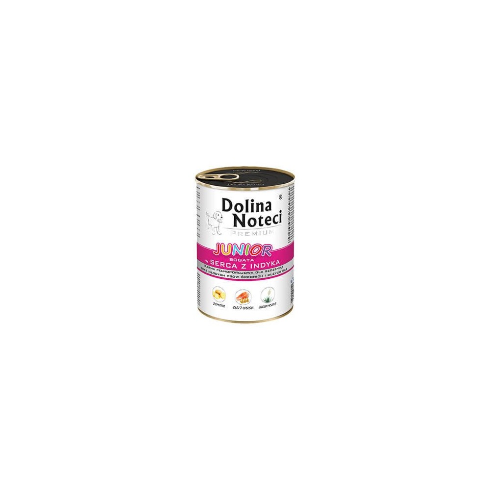 Dolina Noteci Premium Junior bogata w serca z indyka 400 g