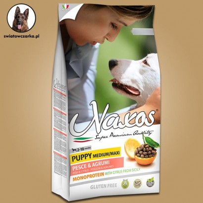 Naxos Puppy Medium/Maxi Ryba z cytrusami dla psów ras średnich i dużych 12kg