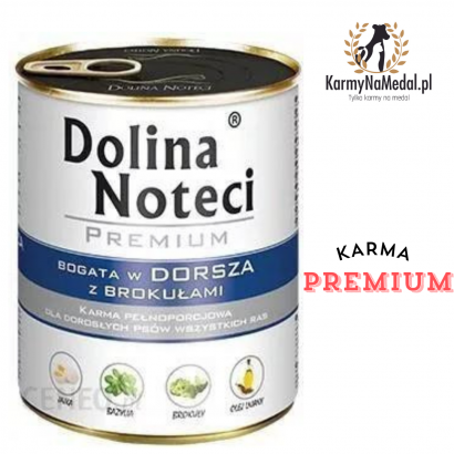 DOLINA NOTECI Premium bogata w dorsza z brokułami - mokra karma dla psa - 800g  - 1