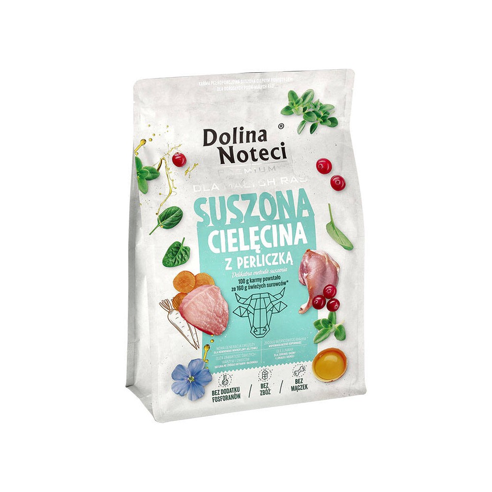 Dolina Noteci Premium karma suszona dla psów ras małych cielęcina i perliczka 3 kg