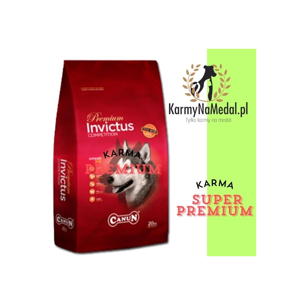 Karma dla psa Premium Canun Invictus 20kg z jagnięciną (mięso 30%), ryżem (25%) i rybą Karma dla psa Premium Canun Invictus 20kg z jagnięciną (mięso 30%), ryżem (25%) i rybą