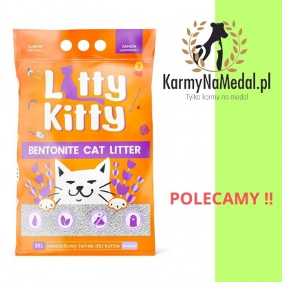 LITTY KITTY Żwirek bentonitowy o zapachu lawendy 25L