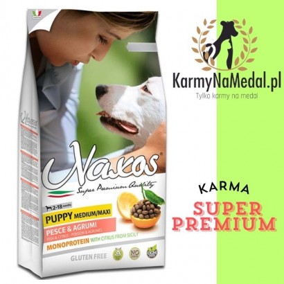 Naxos Puppy Medium/Maxi Ryba z cytrusami dla psów ras średnich i dużych 12kg