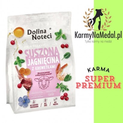 Dolina Noteci Premium karma suszona dla psów ras małych jagnięcina z krewetkami 3 kg