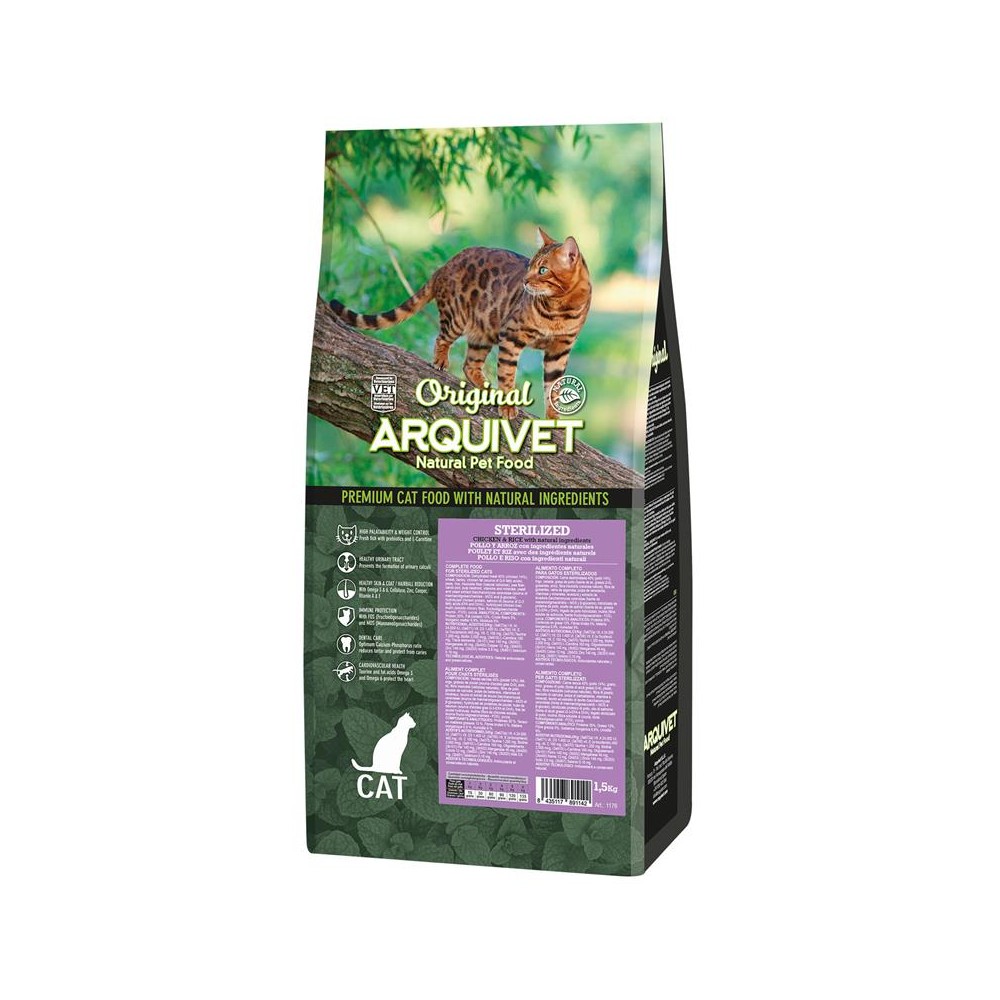 ARQUIVET CAT Original dla kotów sterylizowanych kurczak z ryżem 1,5 kg