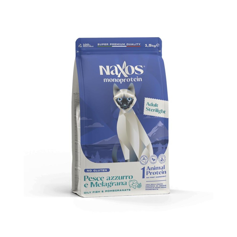 NAXOS CAT STERILIZED dla kotów sterylizowanych ryba z granatem 1,5 kg NAXOS CAT STERILIZED dla kotów sterylizowanych ryba z granatem 1,5 kg
