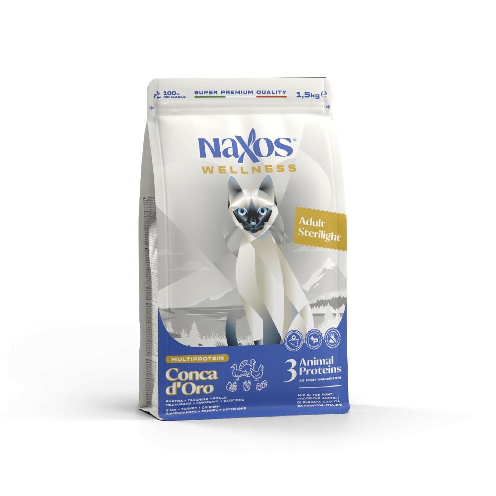 NAXOS CAT STERILIZED karma dla kotów dorosłych na bazie kaczki, kurczaka i indyka 1,5 kg NAXOS CAT STERILIZED karma dla kotów dorosłych na bazie kaczki, kurczaka i indyka 1,5 kg