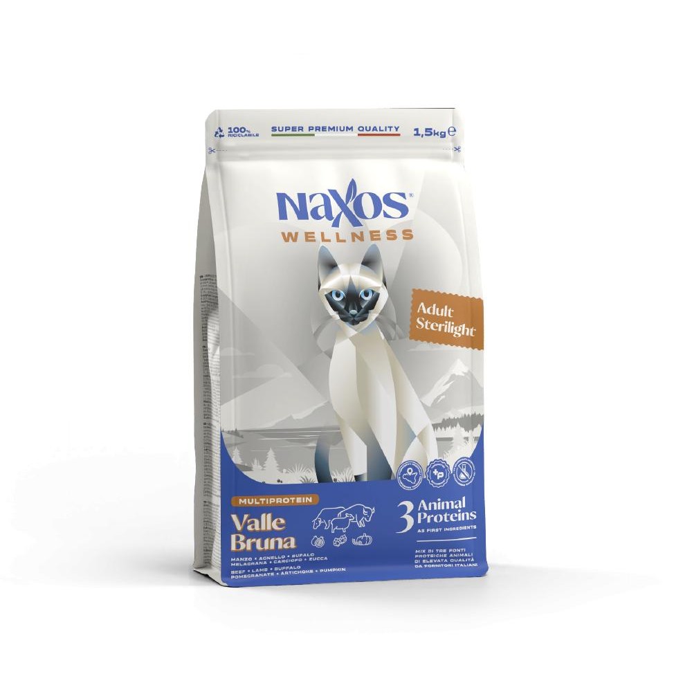 NAXOS CAT STERILIZED dla kotów sterylizowanych na bazie wołowiny, bawoła i jagnięicny 1,5 kg NAXOS CAT STERILIZED dla kotów sterylizowanych na bazie wołowiny, bawoła i jagnięicny 1,5 kg
