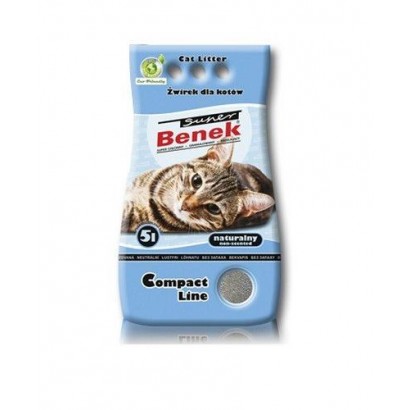 Żwirek dla kota bentonitowy Super Benek COMPACT NATURALNY 5l